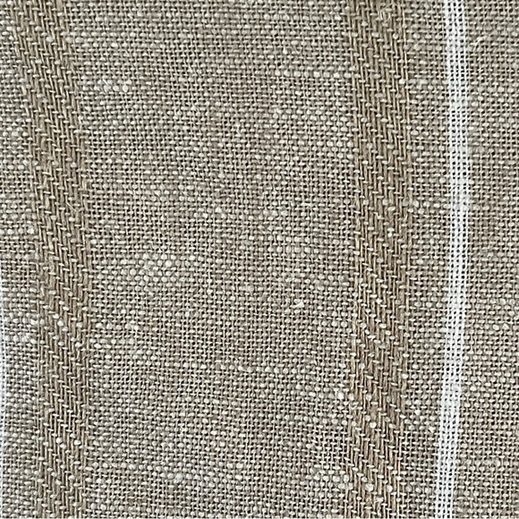 NWT Susan Graver Easy Linen Blend Cross- Dyed Tunic Khaki Stripe - Picture 9 of 11